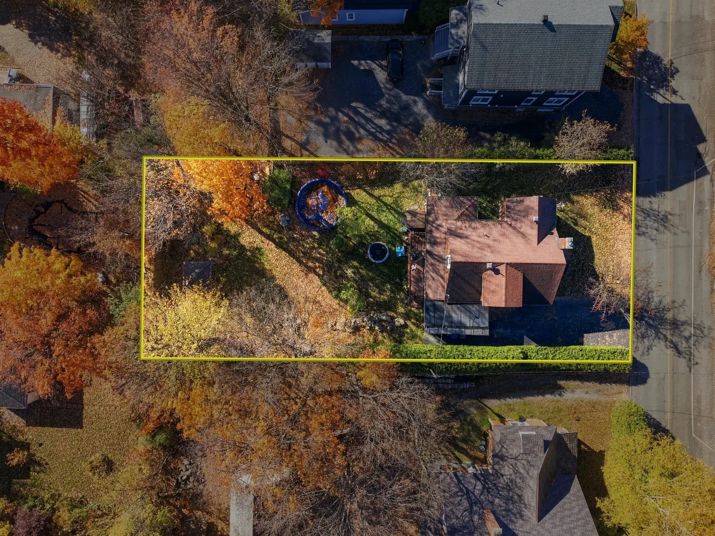 Aerial with lot lines marked